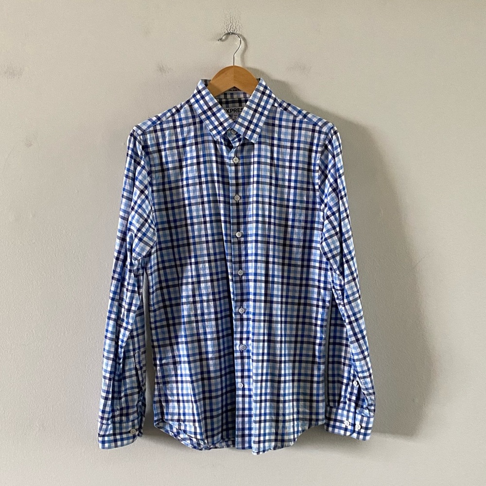 Express Plaid Cotton Button-up Shirt